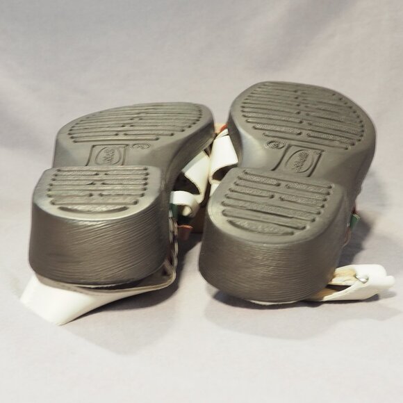 Dr Scholls Sandals Womens Size 8 M White Aztec Southwest Comfort Shoe Leather - Picture 13 of 13